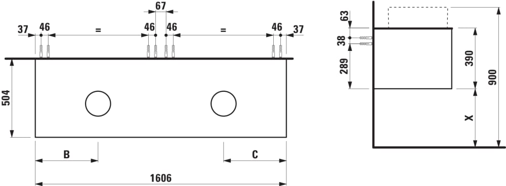 Esquema de cotas