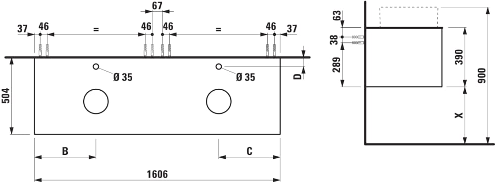 Esquema de cotas