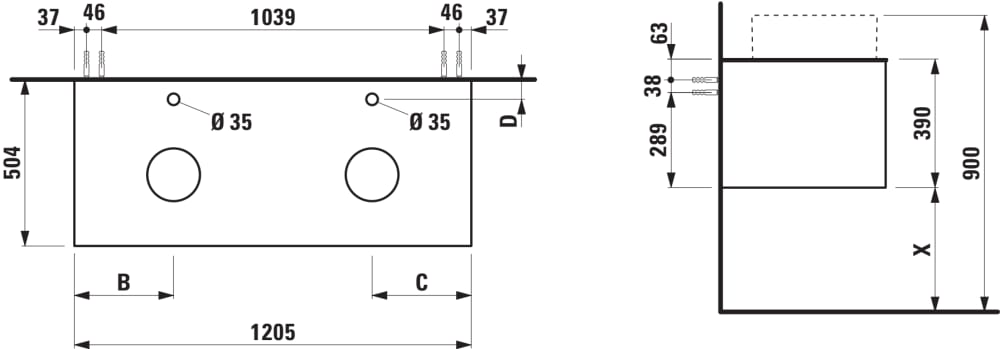 Esquema de cotas